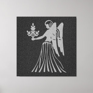 Toile Symbole Zodiac noir et gris Angel étoile Virgo