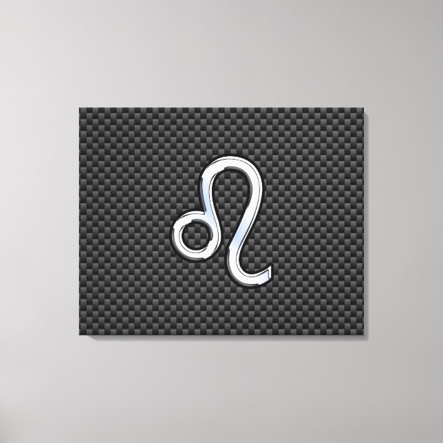 Toile Symbole Zodiaque Leo d'argent sur l'impression de  (Recto)