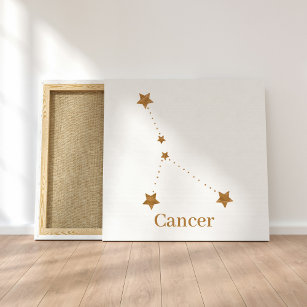 Toile SYMBOLE Zodiaque moderne Cancer de l'or   Eau de l