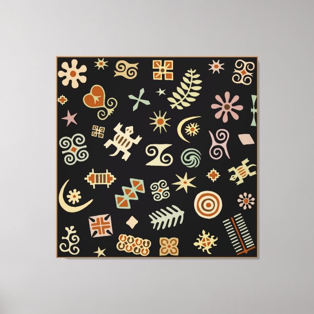 Toile Symboles Adinkra africains (Recto)