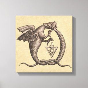 Toile Symboles de Mercury de soufre de serpent de dragon
