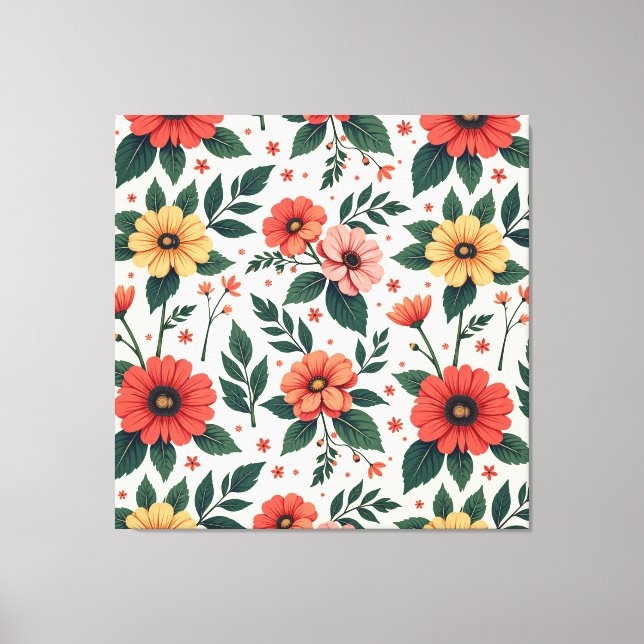 Toile Symétrie florale classique (Recto)