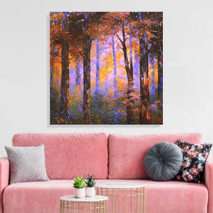 Toile Symphonie de Feuille - Paysage boisé