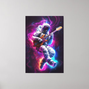 Toile Symphonie du vide   Astronaute de Neon Cyberpunk