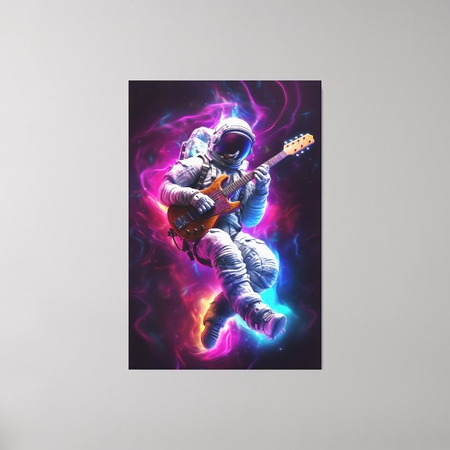 Toile Symphonie du vide | Astronaute de Neon Cyberpunk (Recto)