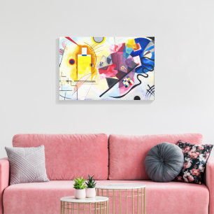 Toile Symphonie émotionnelle Kandinsky en rouge, jaune e