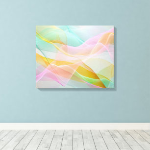 Toile Symphonie Pastel de Rubans Flottants et Fluides