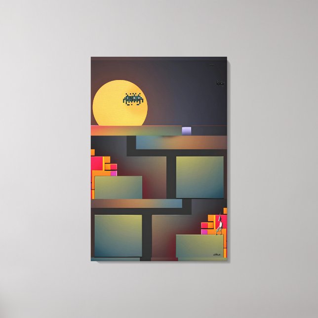 Toile Synthwave Neuralité Moderniste II (Recto)