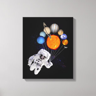Toile Système solaire Soleil Planètes Astronaut Voie Lac