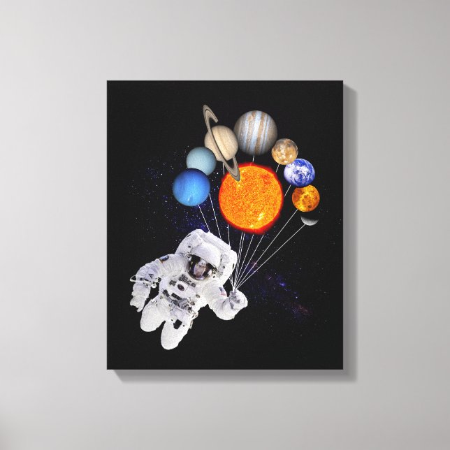 Toile Système solaire Soleil Planètes Astronaut Voie Lac (Recto)