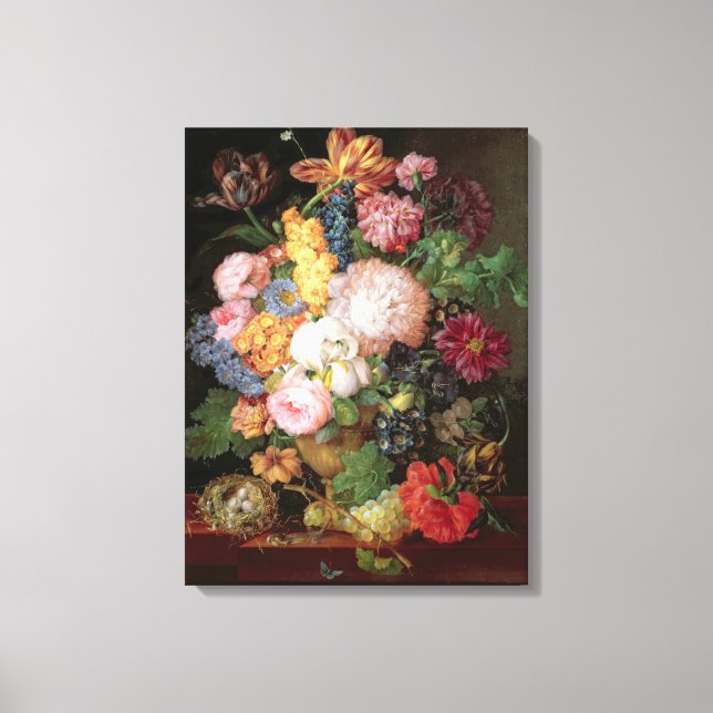 Toile T30763 Une vie morte de fleurs et de fruits (panne (Recto)