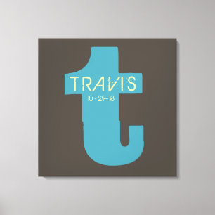Toile T Monogram Initial Bar Bat mitzvah Carte d'inscrip