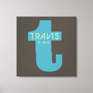 Toile T Monogram Initial Bar Bat mitzvah Carte d'inscrip