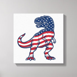 Toile T-Rex patriotique Drapeau américain Design de dino