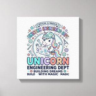 Toile T-Shirt D Typographie Gras Dept Ingénierie Licorne