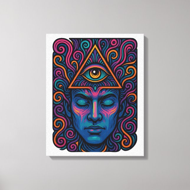 Toile T-Shirt d'activation des yeux - Psychédélique (Recto)