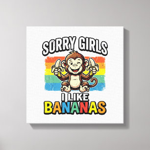 Toile T-shirt design de singe de banane drôle gravure vi