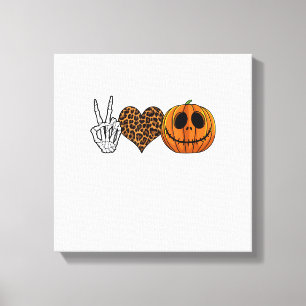 Toile T-Shirt Drôle Paix Amour Halloween