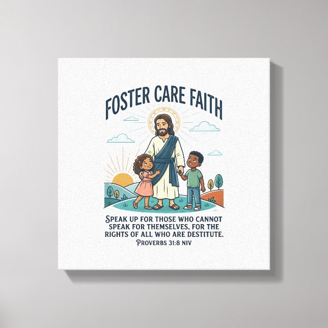 Toile T-shirt graphique Jésus Adoption Foster Care Chrét (Recto)