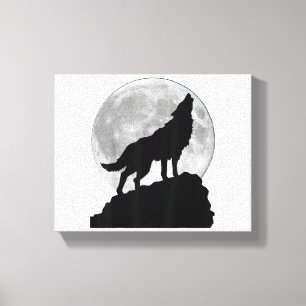 Toile T Shirt Loup sous la lumière de la lune - Chien to