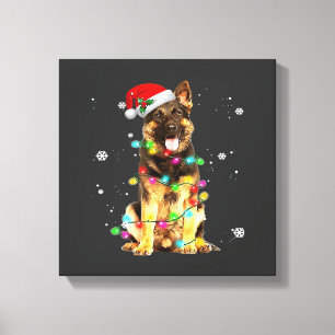 Toile T-Shirt Noël Arbre Chien Berger Allemand Xmas