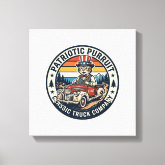 Toile T-shirt rétro du chat oncle Sam patriotique Couche