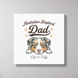 Toile T-shirt vintage La vie de papa Australian Shepherd