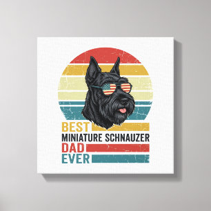 Toile T-shirt vintage patriotique papa Schnauzer miniatu