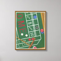 Table Casino Craps avec chips et dés
