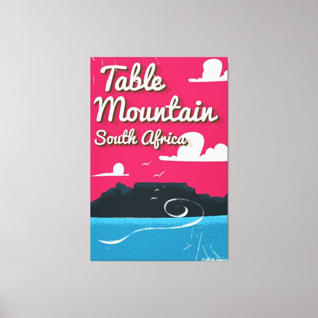 Toile Table Mountain Afrique du Sud Affiche de voyage Vi (Recto)