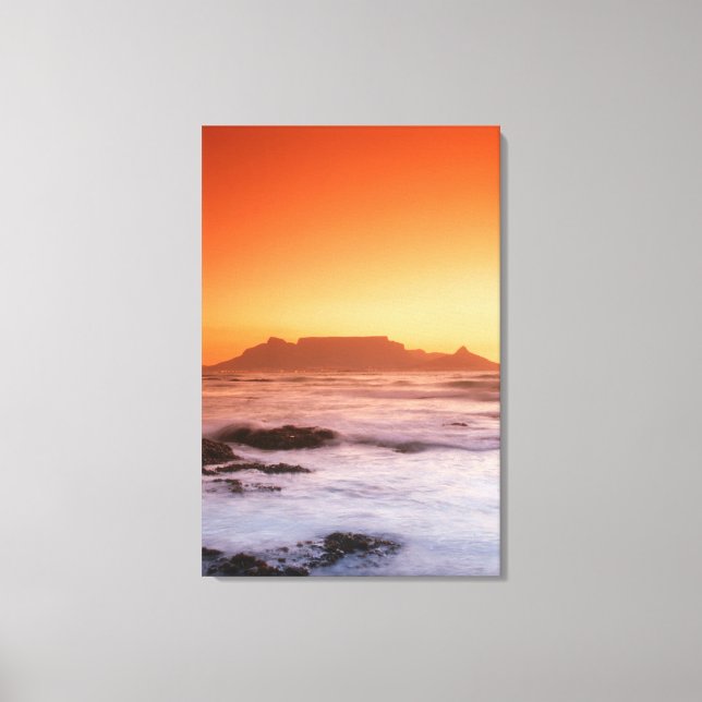 Toile Table Mountain au coucher du soleil, Bloubergstran (Recto)