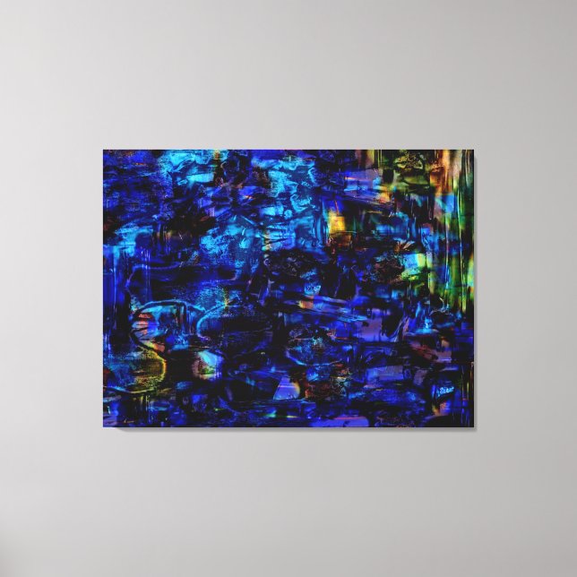 Toile Tableau abstrait bleu (Recto)