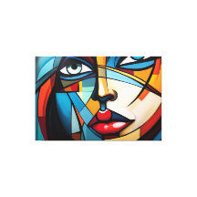 Tableau Abstrait du visage d'une femme