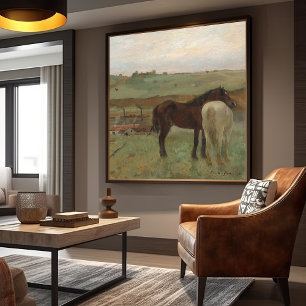 Toile Tableau "Chevaux dans une prairie" par Edgar Degas