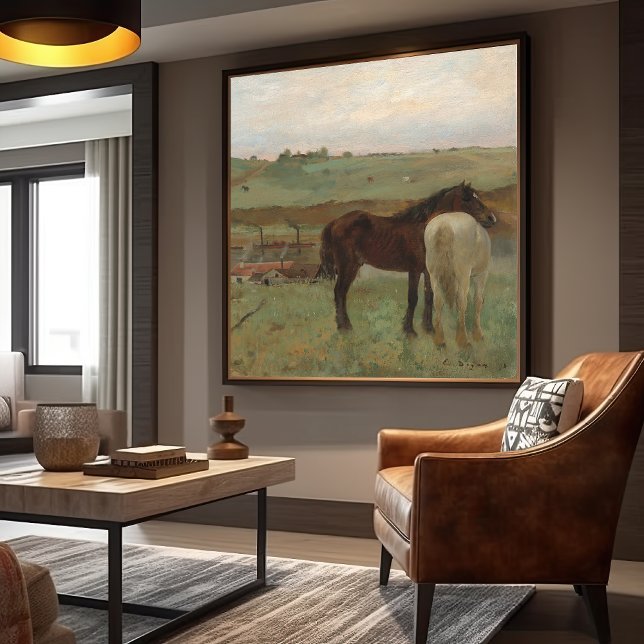 Toile Tableau "Chevaux dans une prairie" par Edgar Degas (Créateur téléchargé)