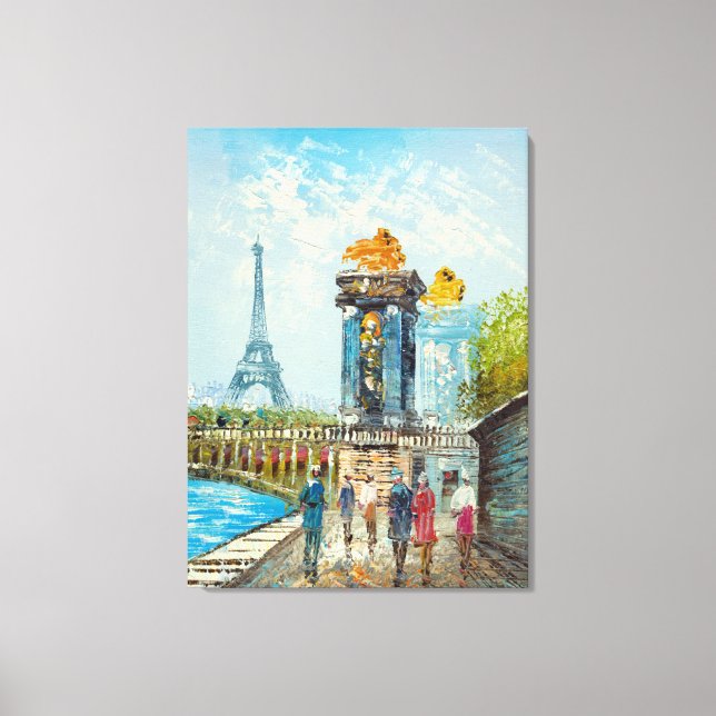 Toile Tableau De La Tour Eiffel Paris (Recto)