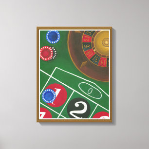 Toile Tableau de roulette avec les puces et la roue