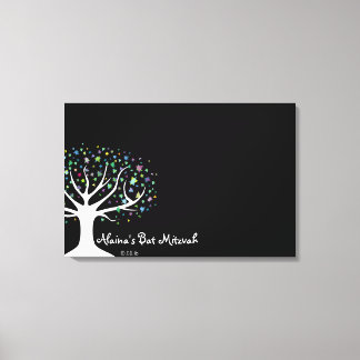 Toile Tableau d'inscription du Bat mitzvah de l'arbre de