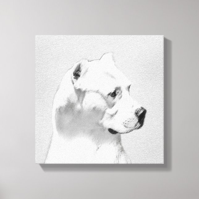 Toile Tableau Dogo Argentino - Art Chien original (Recto)
