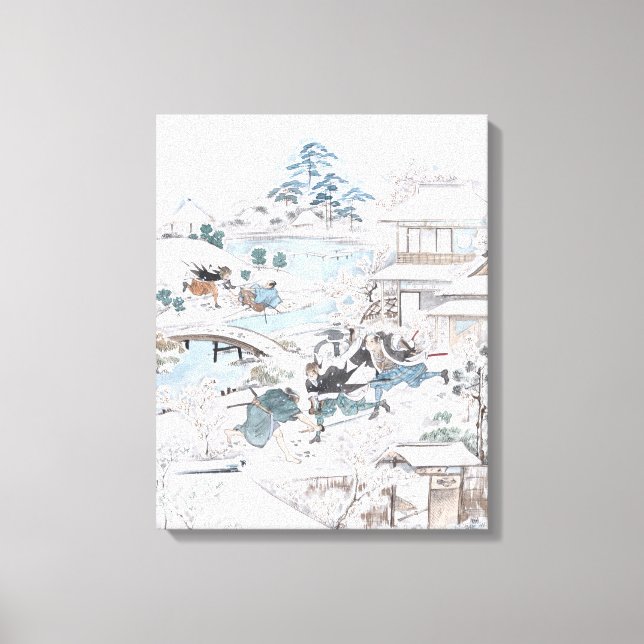 Toile Tableau japonais des 47 Ronin Fighting Samurai (Recto)
