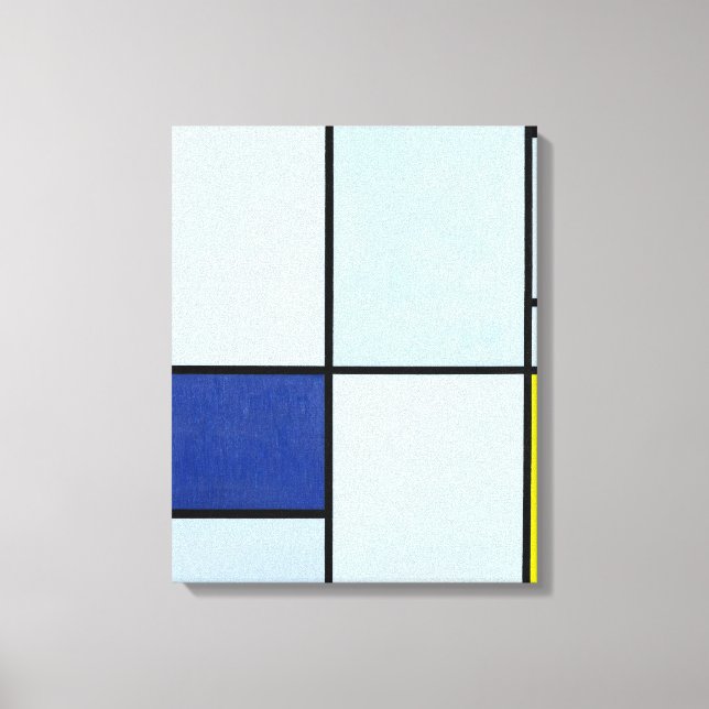 Toile TABLEAU MONDRIEN I avec rouge, noir, bleu et jaune (Recto)