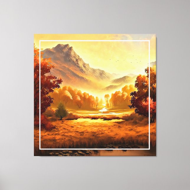 Toile Tableau paysage d'automne-1 (Recto)