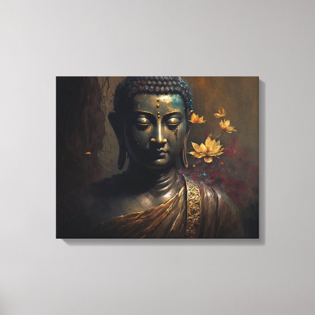 Toile Tableau Portrait Bouddha Luxueux (Recto)