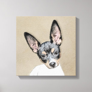 Toile Tableau Rat Terrier - Cute Original Chien Art