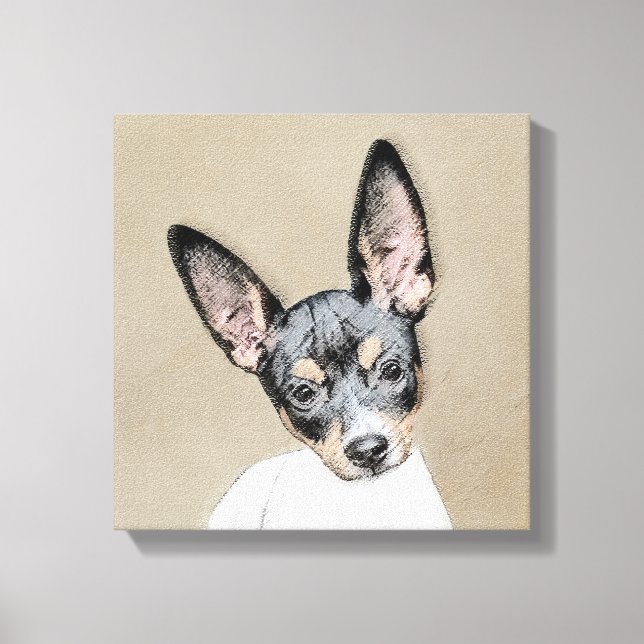 Toile Tableau Rat Terrier - Cute Original Chien Art (Recto)