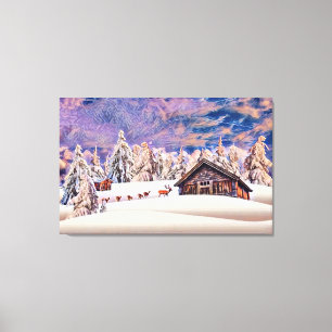 Toile Tableau vintage du Cabine du journal des rennes de