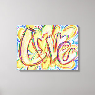 Toile Tableaux d'art inspirationnel Word Love