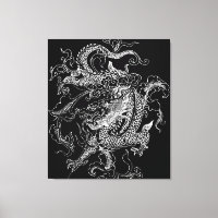 Tableaux Dragon noir et blanc