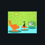 Toile Tableaux étirés Kitty de l'âge de l'espace rétro<br><div class="desc">On dit que les chiens ont des propriétaires et les chats ont du personnel. Le félin sur ce Retro Space Age Kitty Stretched Canvas Print ne pouvait pas être d'accord plus! Décoré dans un style minimaliste des années 1960, cet établissement propose un chat noir élégant dans un salon moderne du...</div>