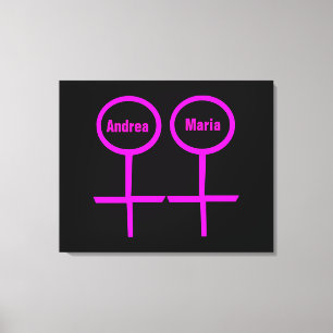 Toile Tableaux personnalisables pour les amoureux lesbie